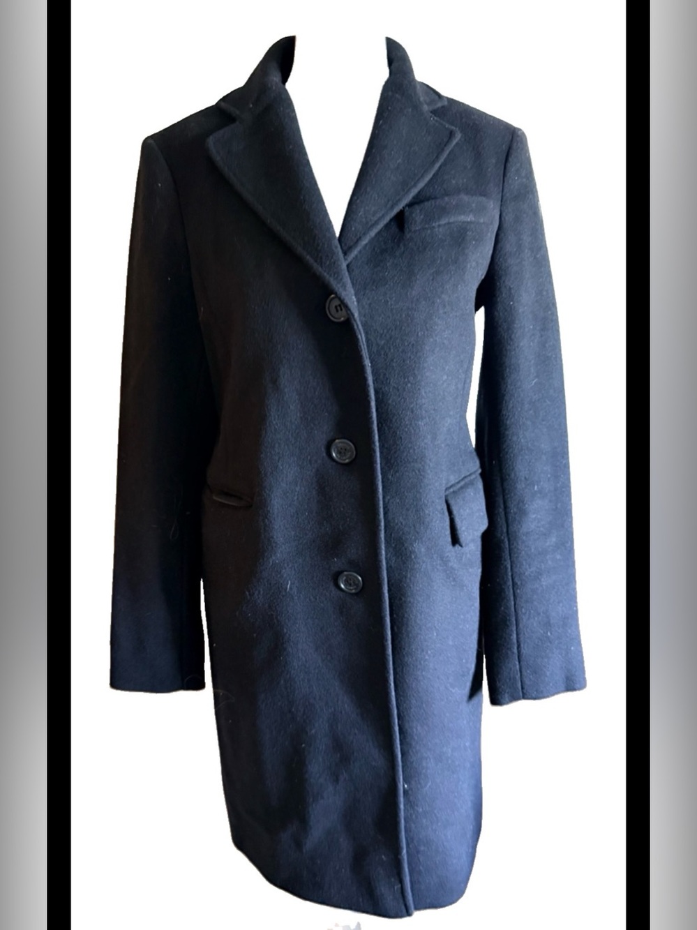 Lauren Ralph Lauren Black Wool-Blend classic winter coat quietly luxury sz o